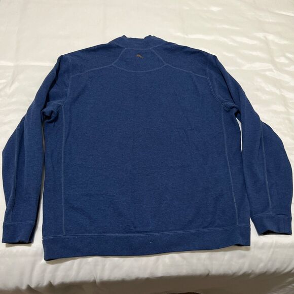 Tommy Bahama Pullover Mens ~XL Green Blue Reversible 1/4 Zip Knit Chest 24” - Picture 7 of 13